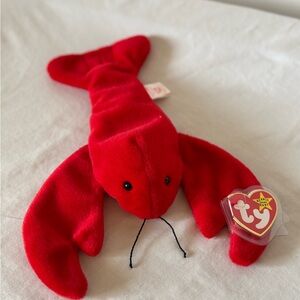 Pinchers TY Beanie Baby 1993 Tag Beanbag Plush Lobster RARE With pvc Pellets